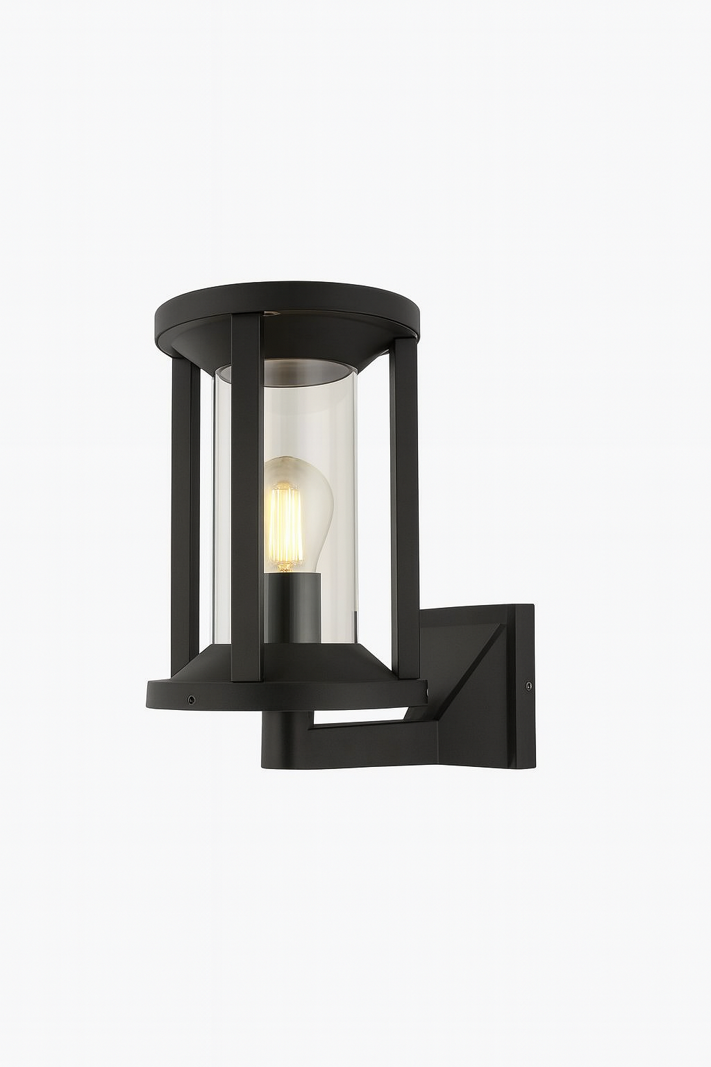 Black outdoor wall light fixture E27 base lamp