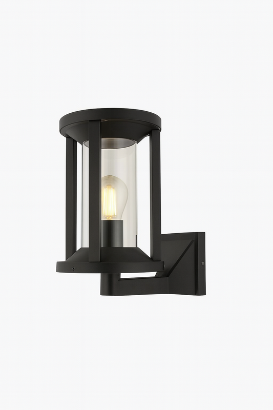 Black outdoor wall light fixture E27 base lamp