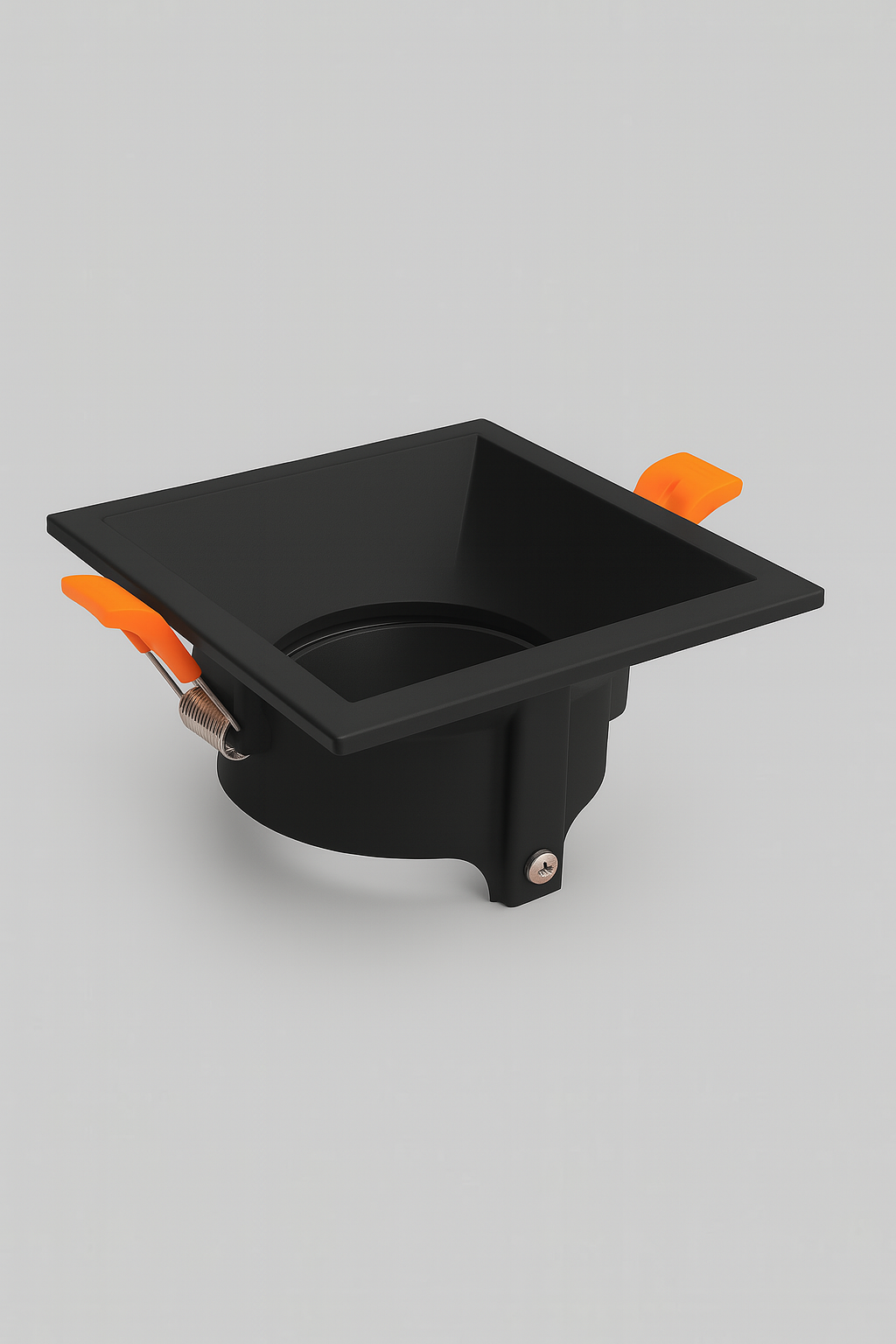 Square recessed spotlight fixture