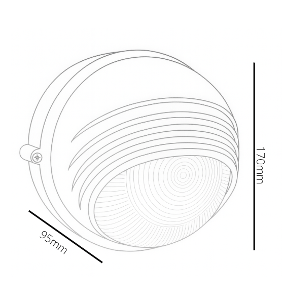 Technical drawing of a circular object with dimensions labeled