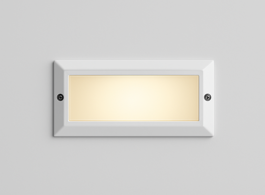 Rectangular recessed step light fixture with E27 base lamp