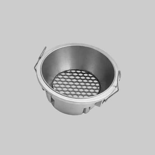 Silver round recessed spotlight frame