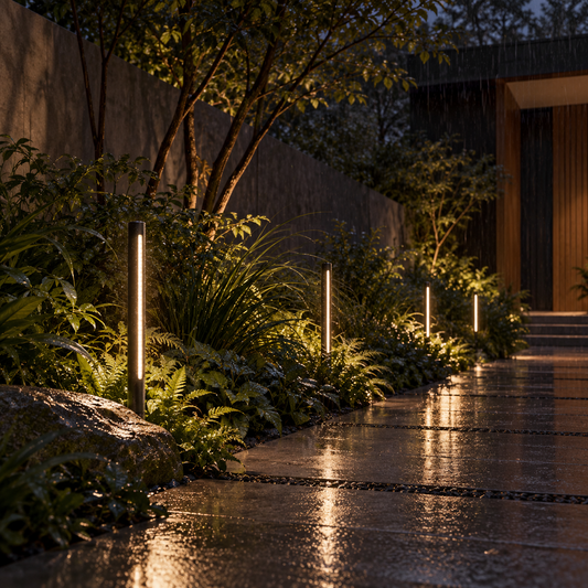 Black outdoor spike light fixture