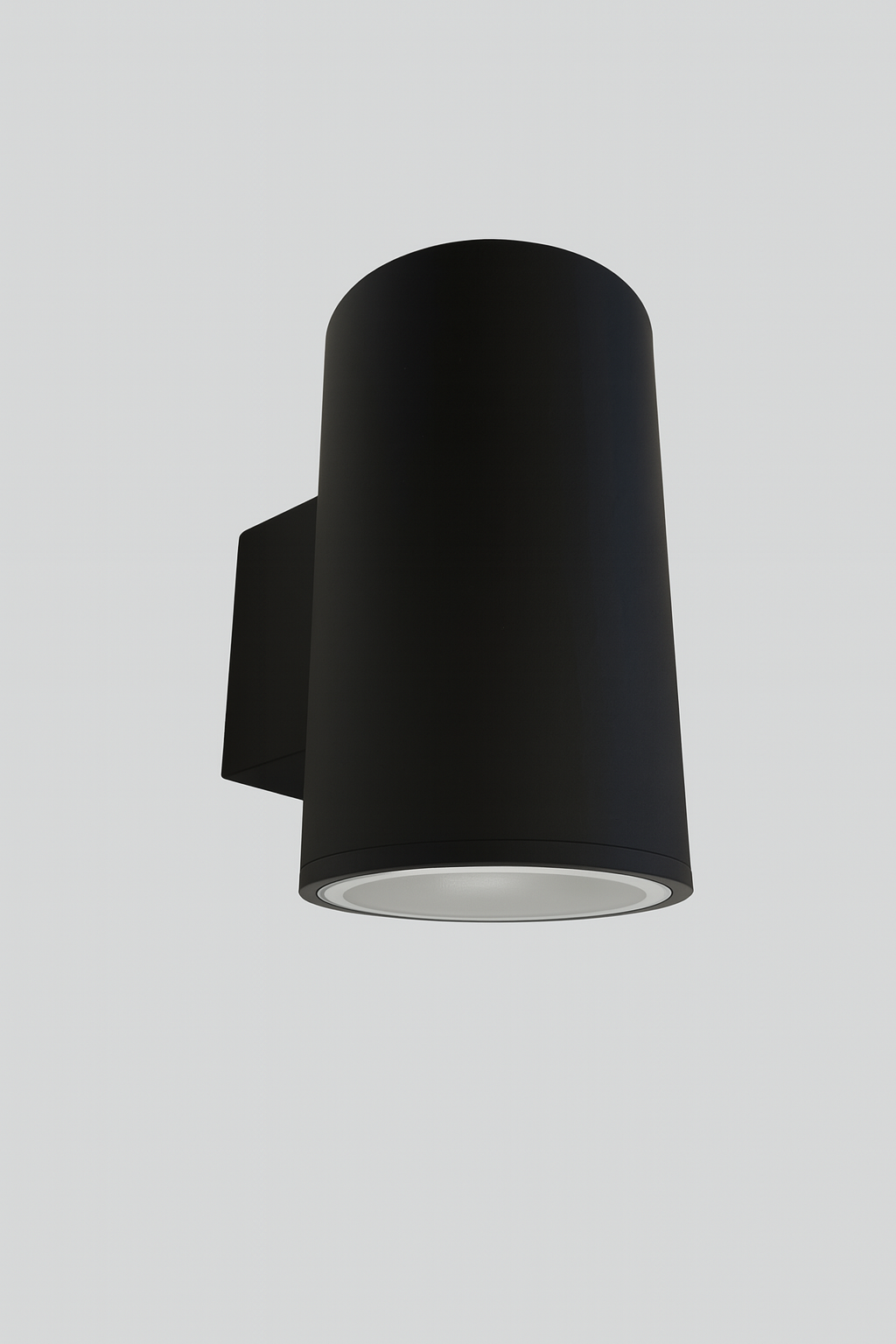 Black cylindrical wall light fixture GU10 base lamp