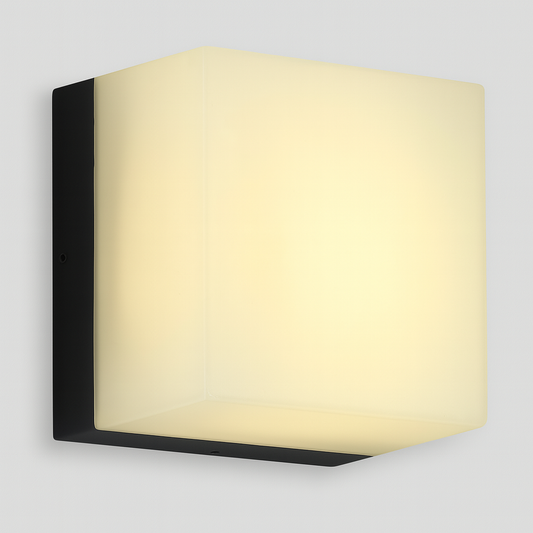 Wall-mounted light fixture with a black frame with E27 base lamp