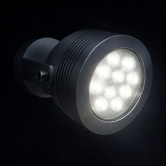 LED spotlight on a black background