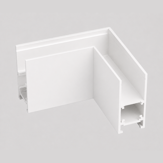 Mounted pre-bury magnetic horizontal corner connector for the track light