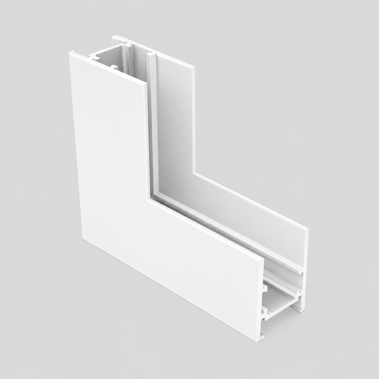 Mounted pre-bury magnetic vertical corner connector for the track light