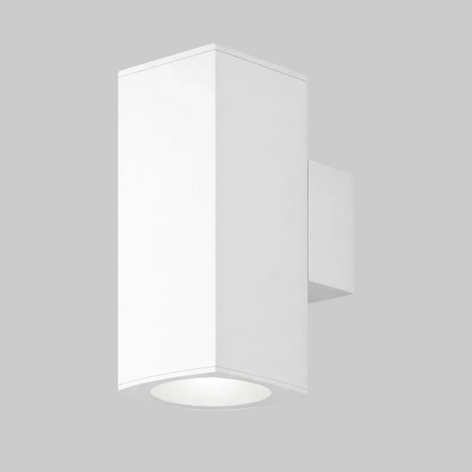 White square ceiling light fixture on a white background