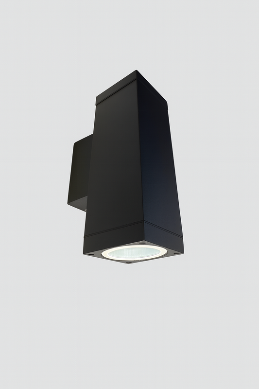 Black outdoor wall light fixture GU10 base lamp