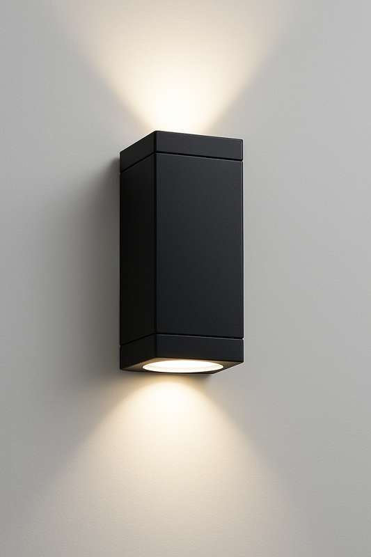 Black outdoor wall light fixture GU10 base lamp