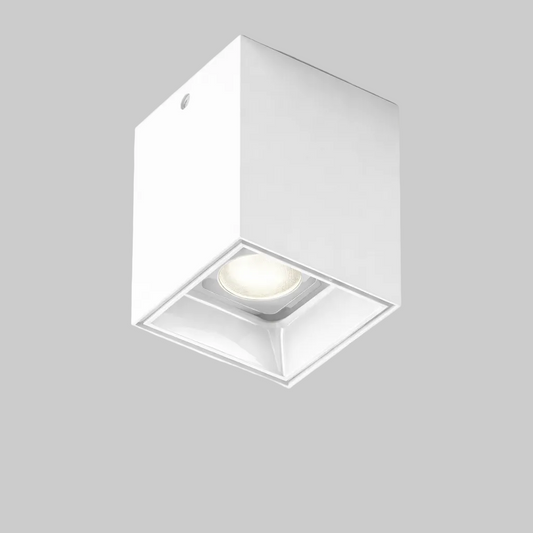 Square recessed ceiling light fixture on a white background