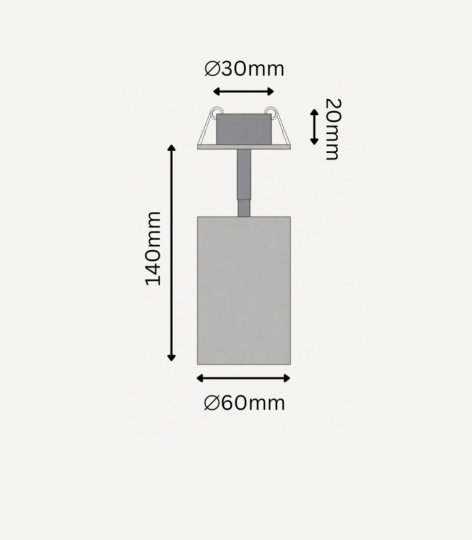 Technical drawing of the TS138A with diamensions
Lumio adjustable spot light gulf light
Lumio adjustable spot light