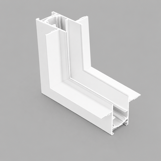 Recessed pre-bury Vertical Corner Connector for the track light