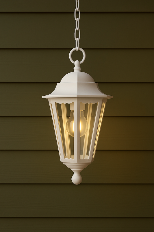 Suspended lantern light with E27 base lamp