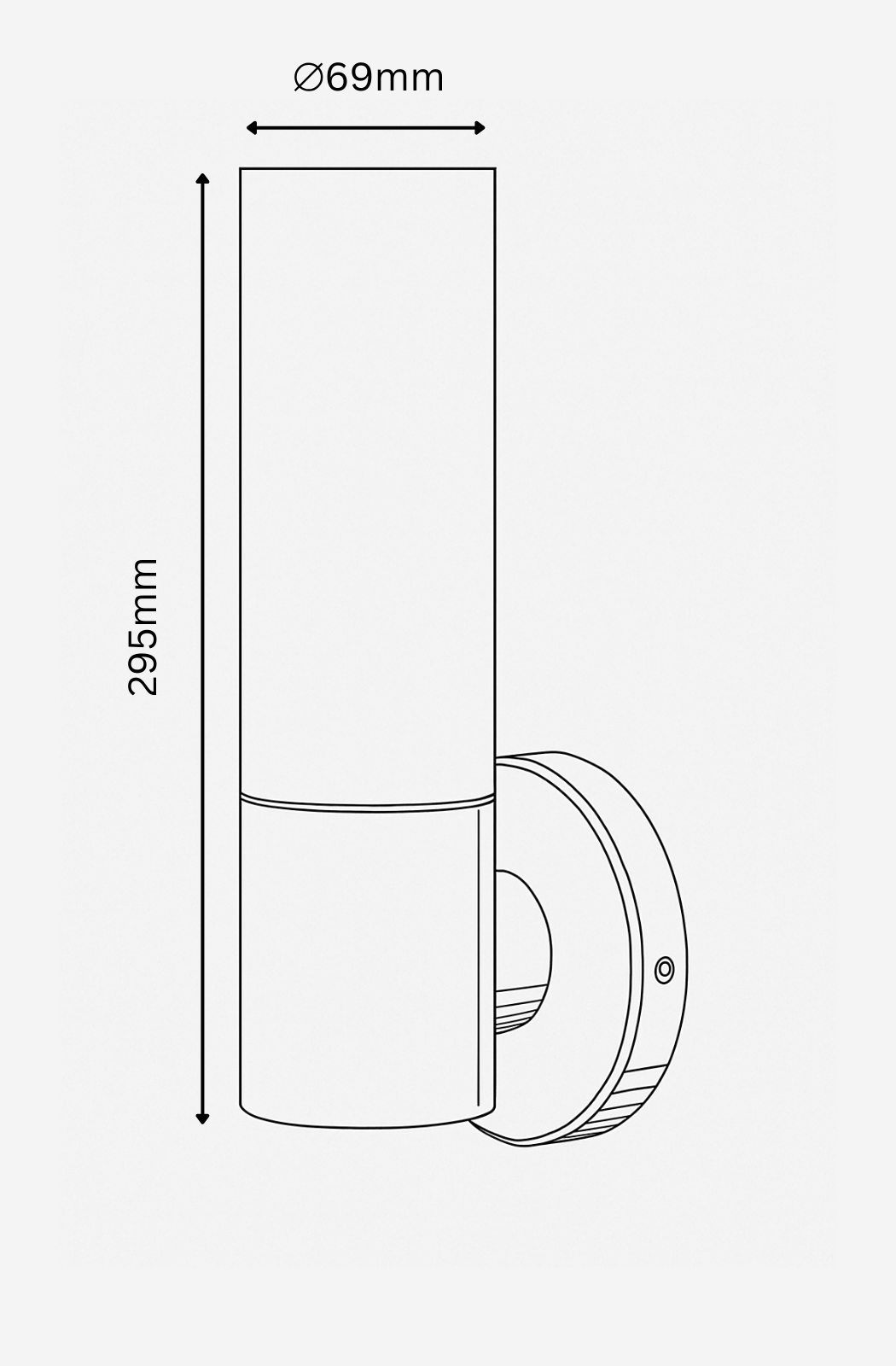 Technical Drawing of wall mounted light