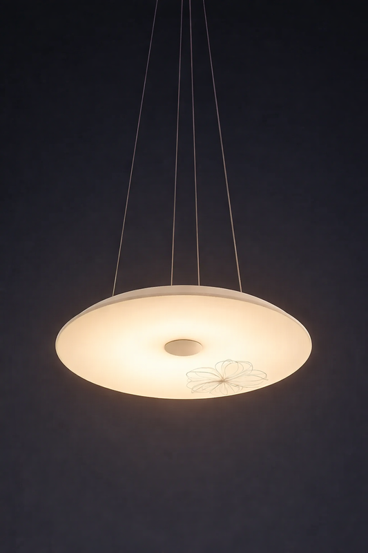 Pendant light fixture on a dark background