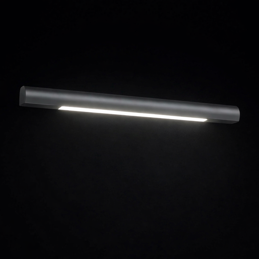 Long, thin LED light bar on a black background