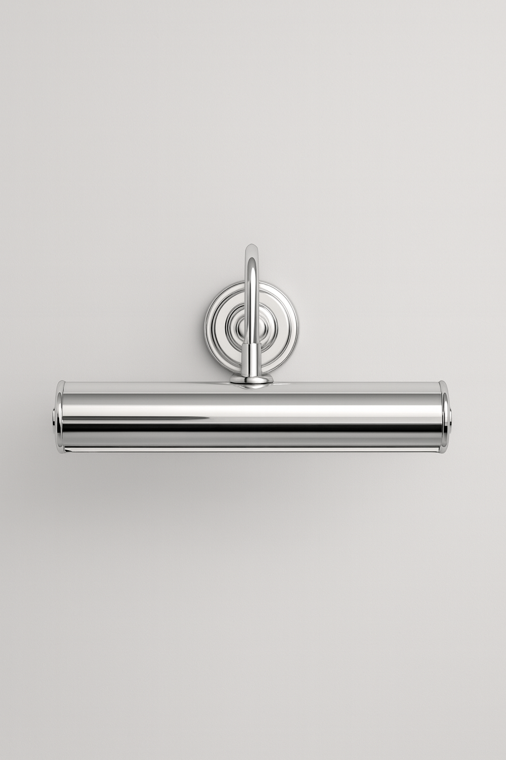 Chrome picture wall light fixture with E14 base lamp