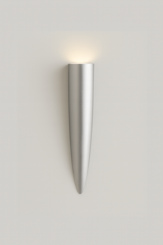 Tall, thin wall-mounted light fixture with GU10 base lamp
