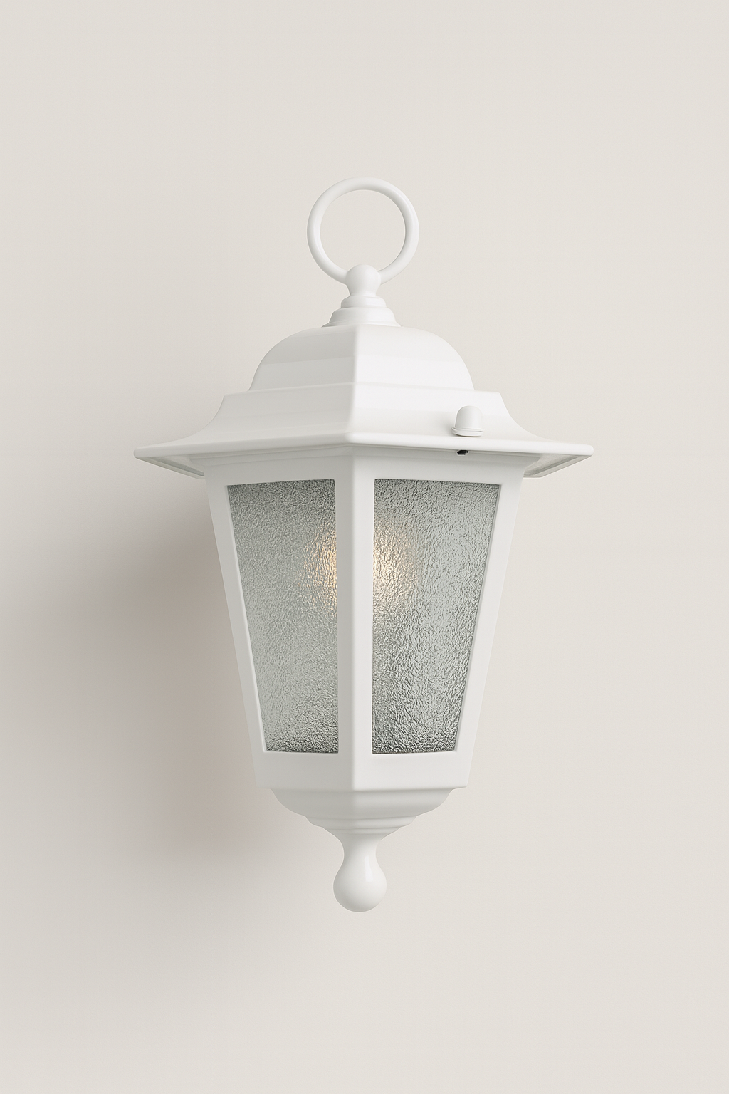 White outdoor lantern with mesh design E27 Base lamp