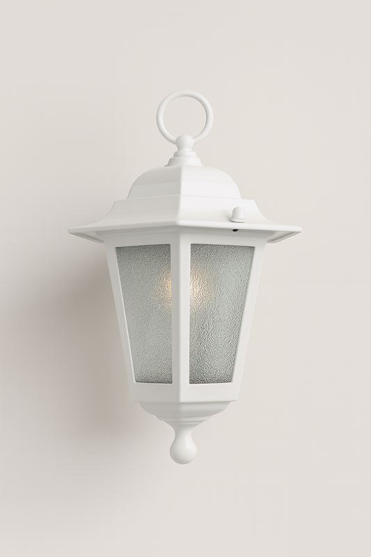 White outdoor lantern with mesh design E27 Base lamp