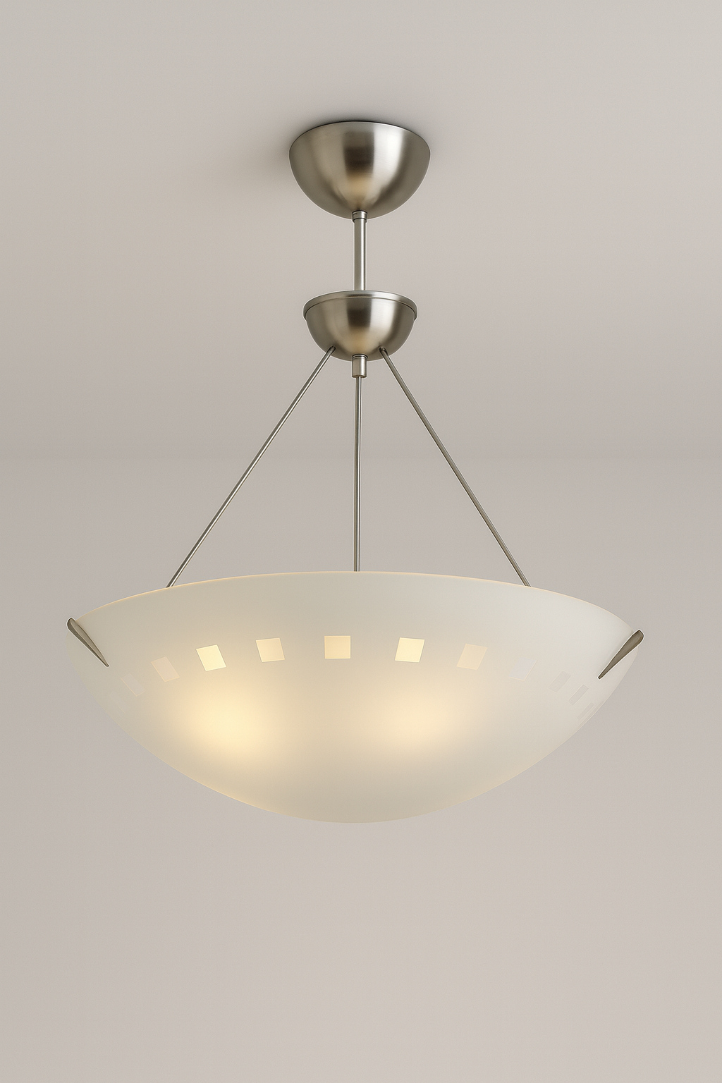 Ceiling light fixture with white glass shade and E27 base light