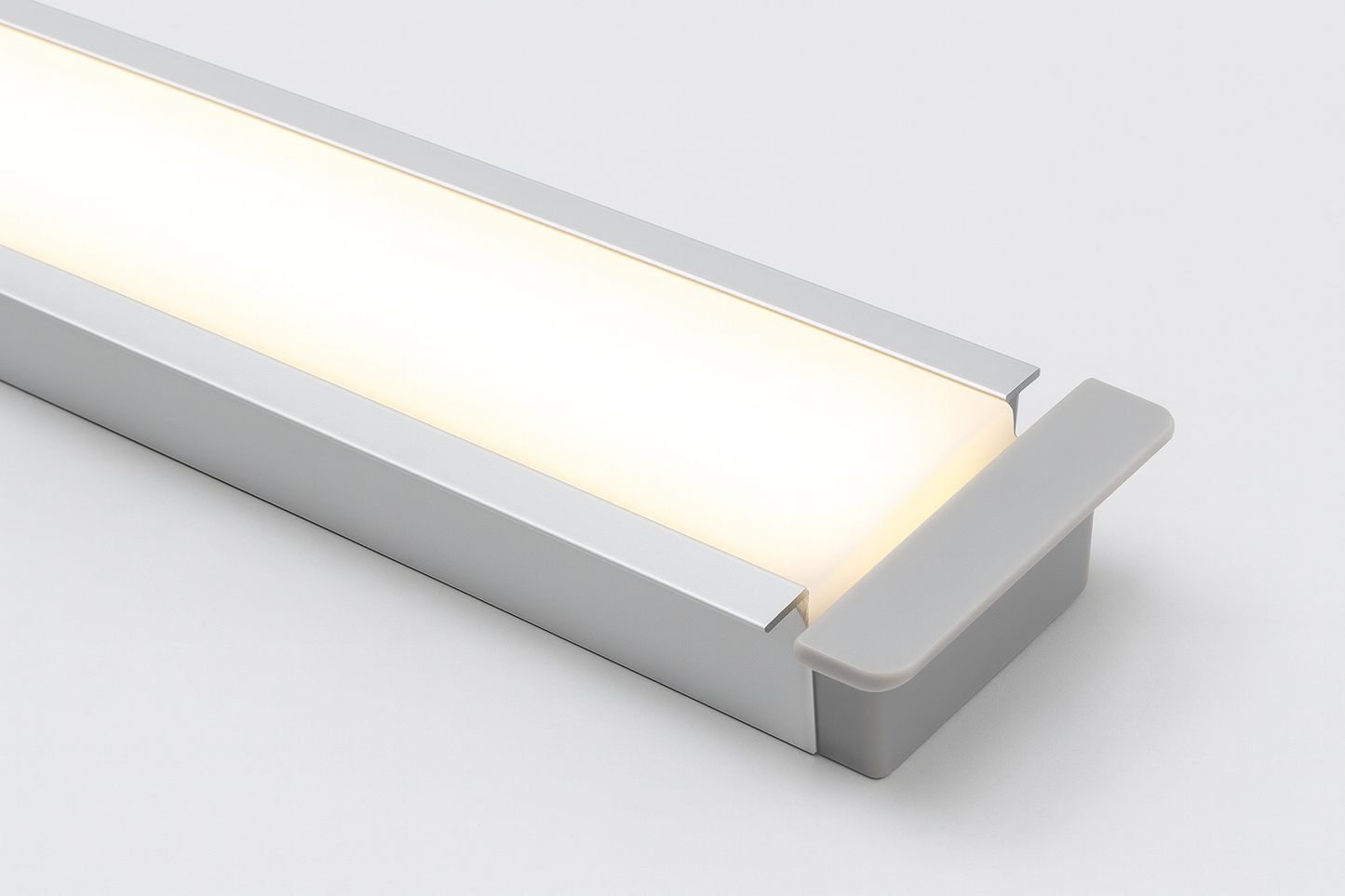 Recessed aluminium profile with COB/SMD base lamp