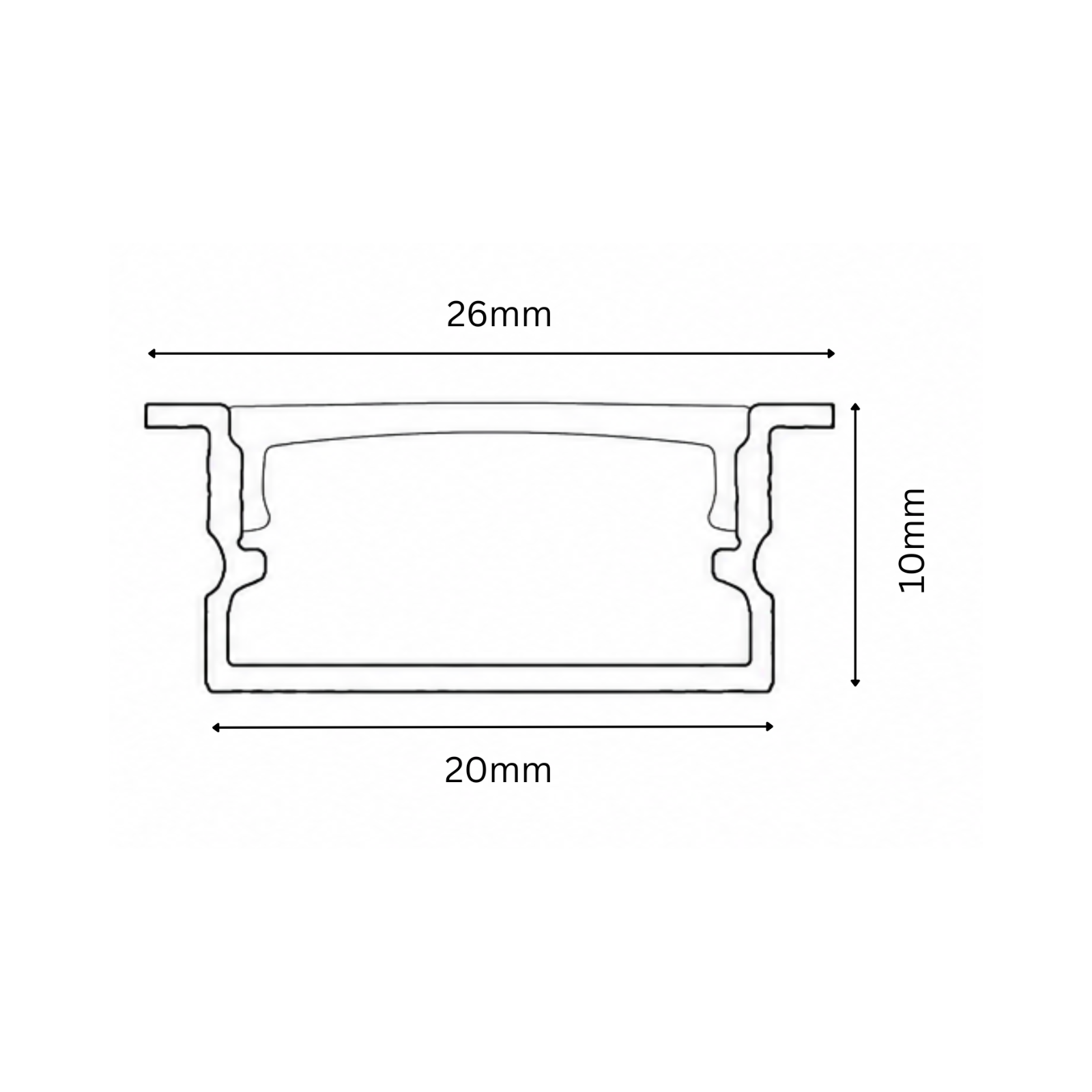 Technical drawing of a brake pad with dimensions labeled