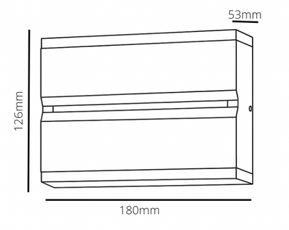 Dimensions of a rectangular object with measurements in millimeters.