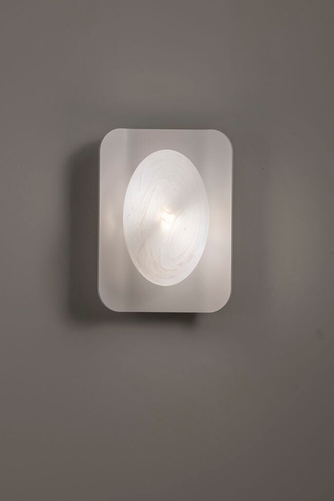 Square wall light fixture on a gray background