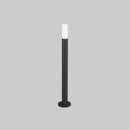 Black bollard light with white top on with E27 base lamp