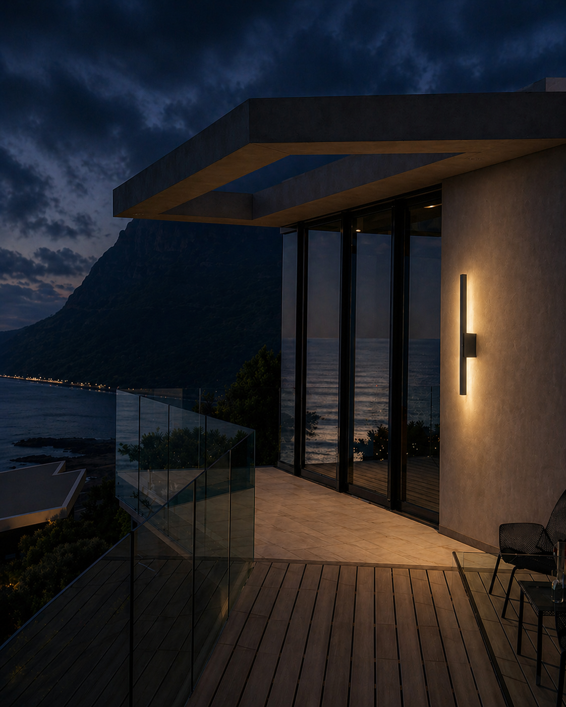 Modern outdoor wall light fixture on a building exterior.
Lancia wall light gulf light
Lancia wall light 