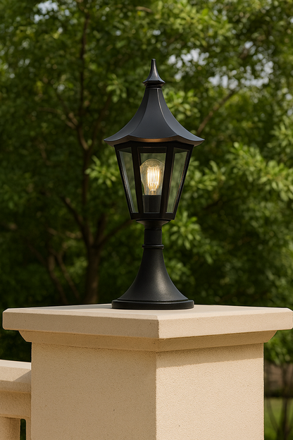 Application image of the out door wall top lantern 