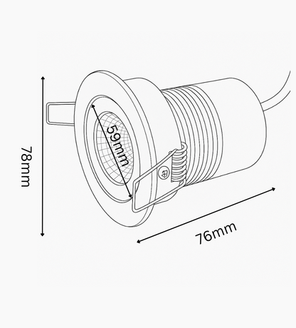 Technical drawing of a cylindrical component with dimensions labeled