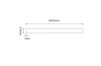 Technical drawing of the mounted aluminum profile and the dimensions 