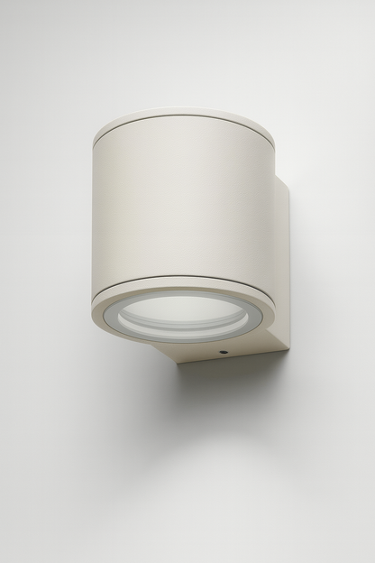 Gray cylindrical wall light fixture with E27 Base lamp
