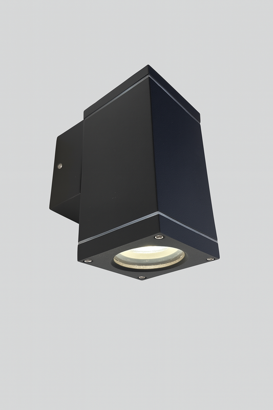 Black square ceiling light fixture with E27 base 