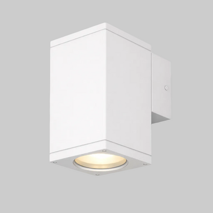 White square ceiling light fixture on a white background