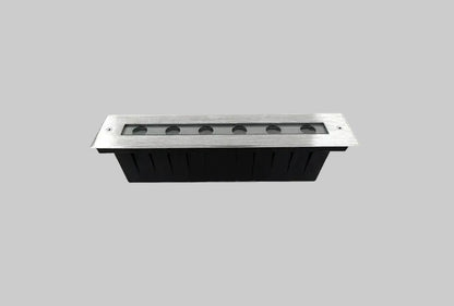 Rectangular metal light fixture on a white background