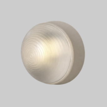 Round wall light fixture on a gray background