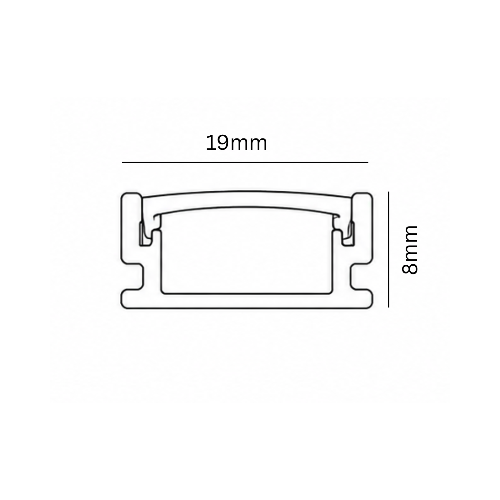 Technical Drawing of A1908 aluminum profile 