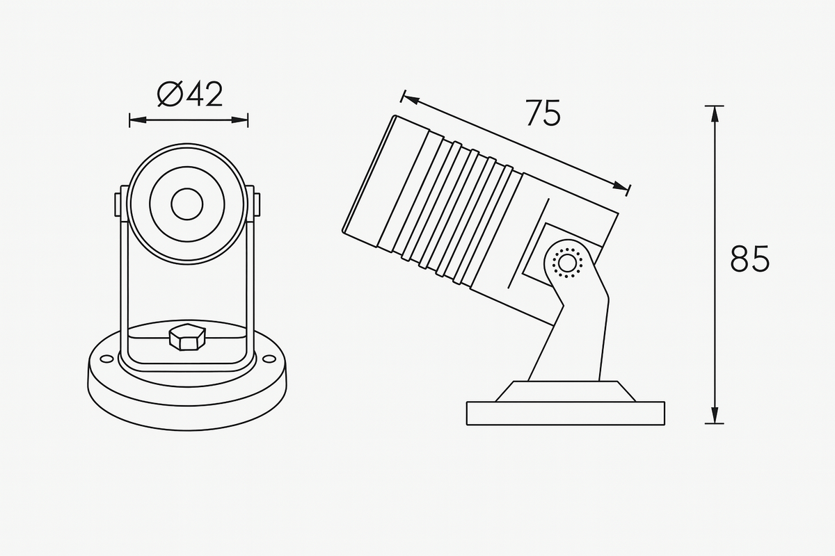 Floor mounted spot light 
