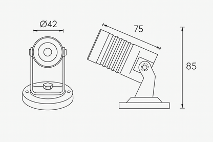 Floor mounted spot light 