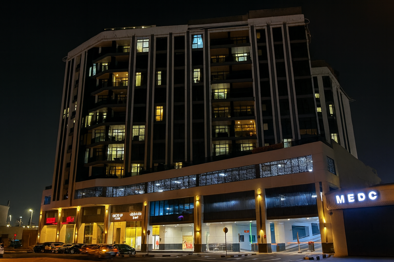Al naboodah buiding lighting at Dubai, UAE