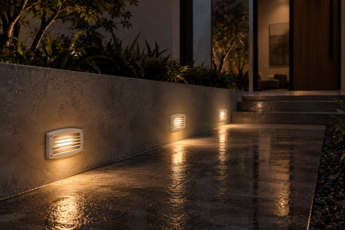 Recessed step light with E27 base lamp