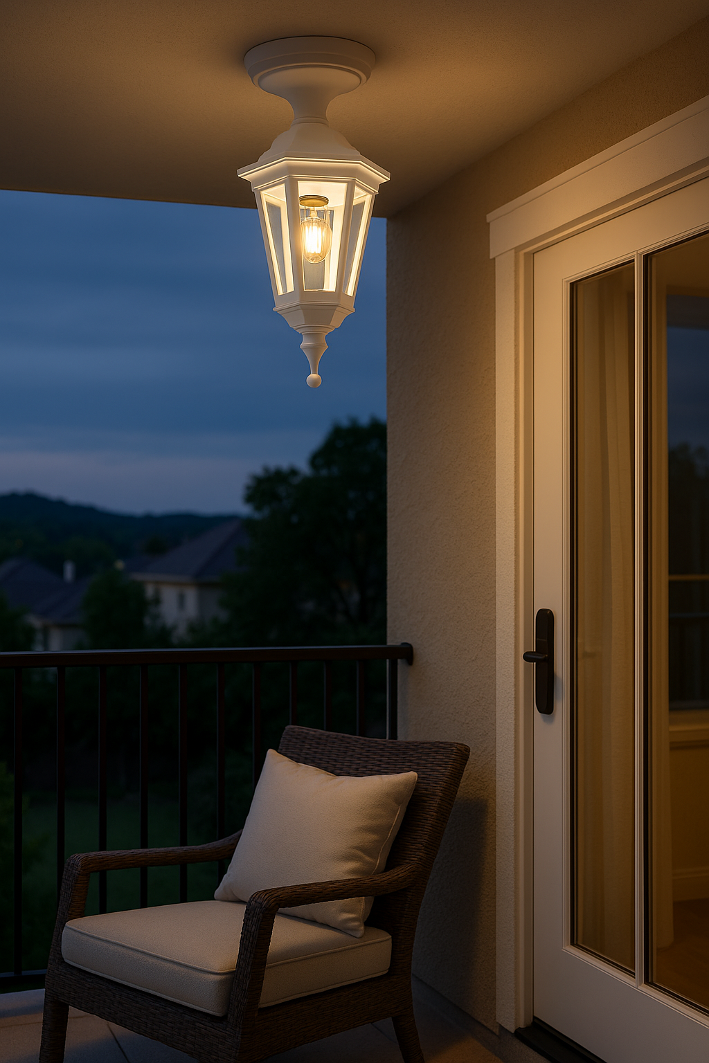 Mounted ceiling light in a corridor 