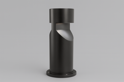 Black cylindrical outdoor light fixture on COB/SMD Base lamp