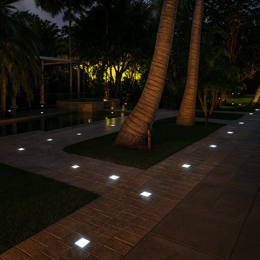 Application image of inground brick light