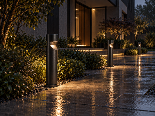 Outdoor decorative bollard light 